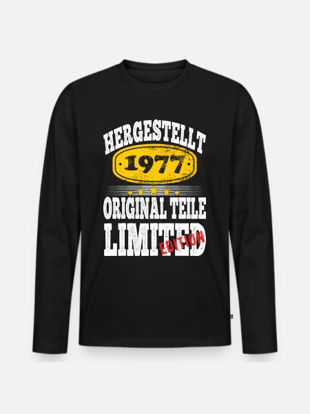 Hergestellt 1977 - Männer Premium Bio Langarmshirt - Schwarz