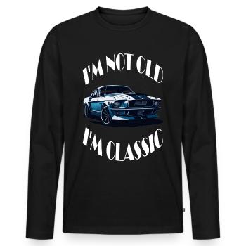 im not old im classic - Männer Premium Bio Langarmshirt - Schwarz - Vorne - Nico (187cm)