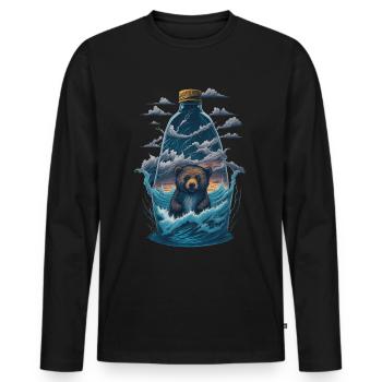 Bouteille d’ours - T-shirt manches longues Premium bio Homme - noir - Devant - Nico (187cm)