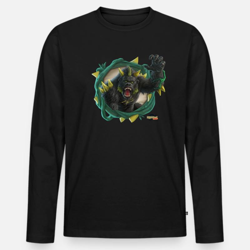 schleich® ELDRADOR® CREATURES Monstergorilla - Männer Premium Bio Langarmshirt - Schwarz
