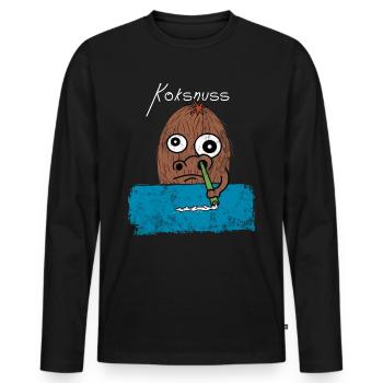 marijuana drugs coconut word joke gift - Men's Premium Organic Long Sleeve Shirt - black - Front - Nico (187cm)