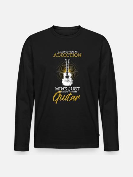 gitarre - Männer Premium Bio Langarmshirt - Schwarz