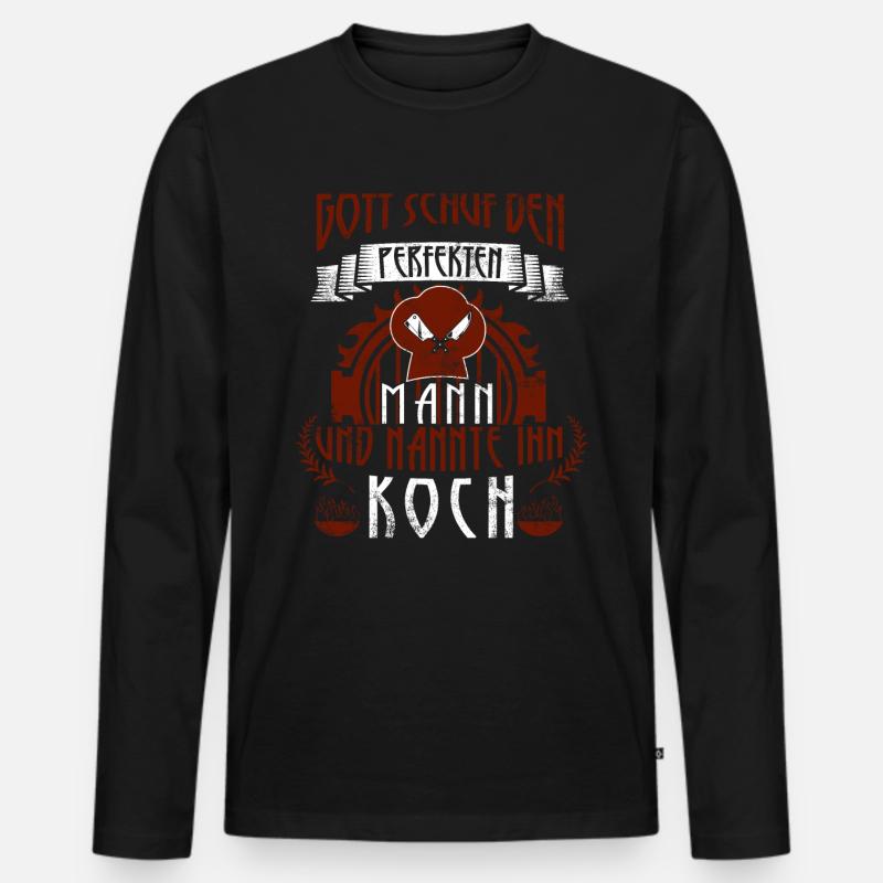 koch geschenk - Männer Premium Bio Langarmshirt - Schwarz