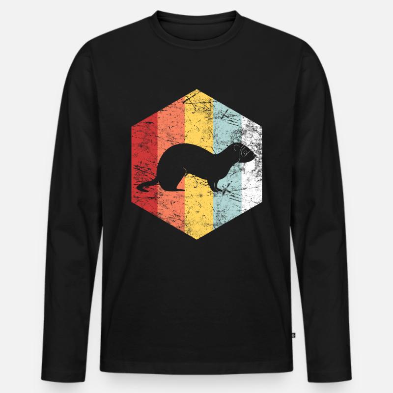 Frettchen - Männer Premium Bio Langarmshirt - Schwarz