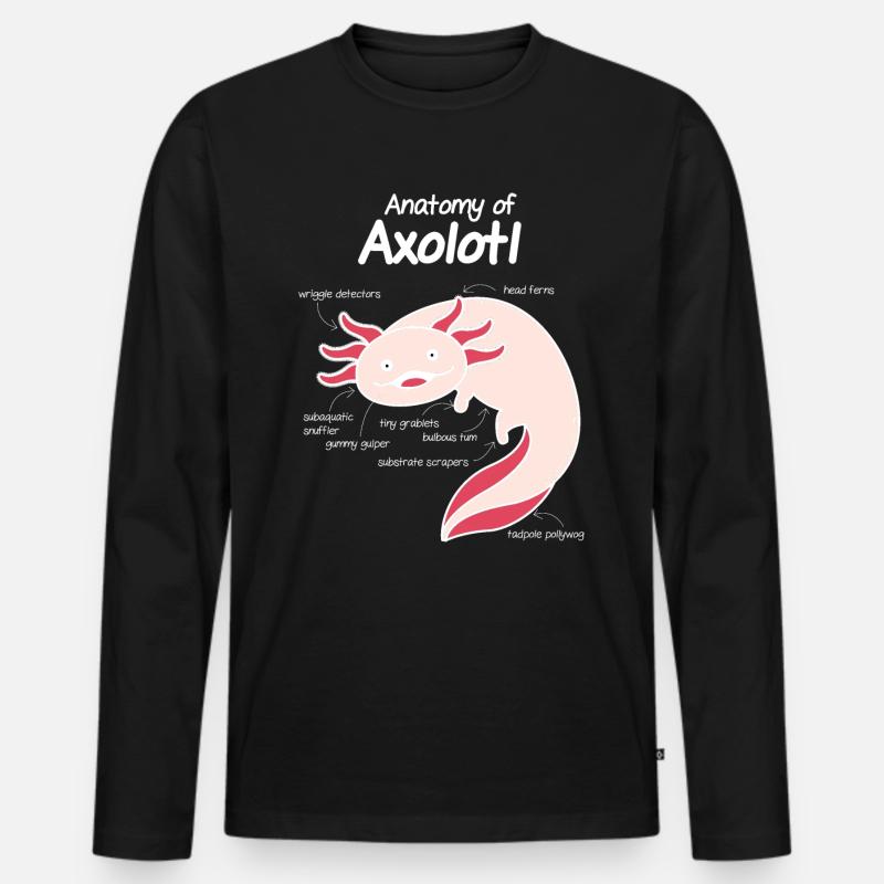 Axolotl - Männer Premium Bio Langarmshirt - Schwarz