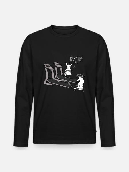 chess treadmill - Men's Premium Organic Long Sleeve Shirt - black