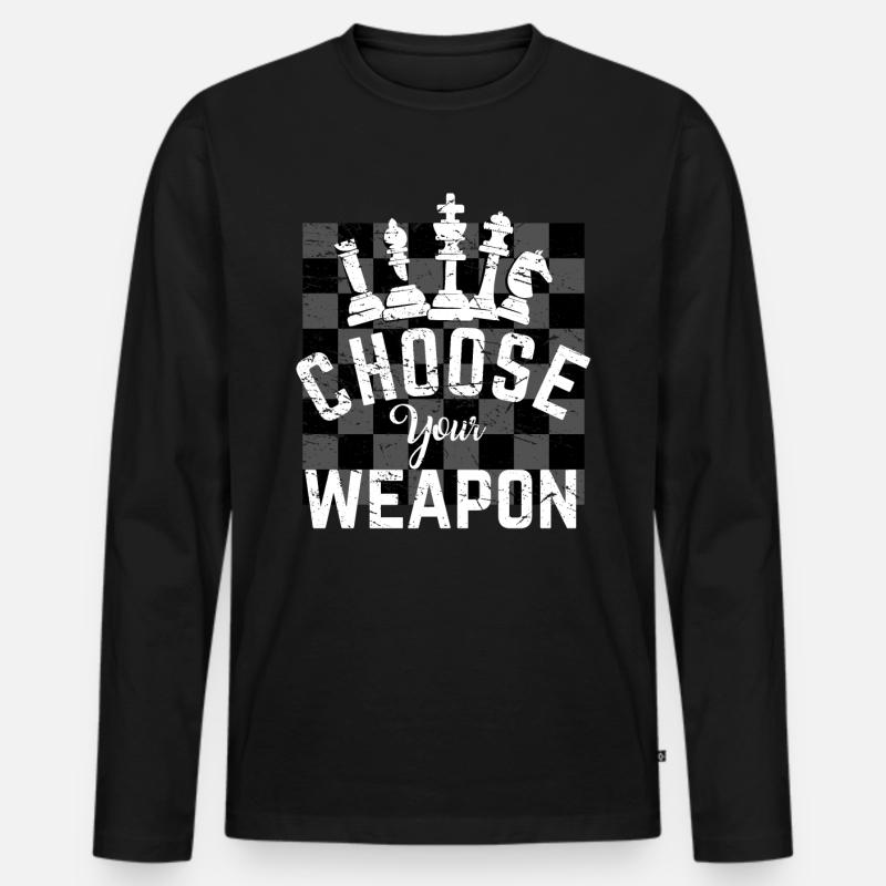 schach - Männer Premium Bio Langarmshirt - Schwarz