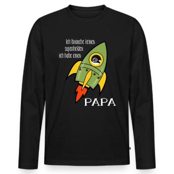 papa weihnachtsgeschenk - Männer Premium Bio Langarmshirt - Schwarz - Vorne - Nico (187cm)