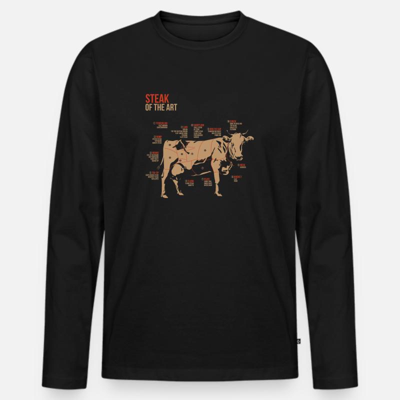 Steak Champ Winter BBQ Pitmaster - Männer Premium Bio Langarmshirt - Schwarz