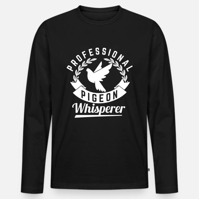 taube - Männer Premium Bio Langarmshirt - Schwarz