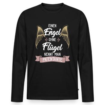 marraine - T-shirt manches longues Premium bio Homme - noir - Devant - Nico (187cm)
