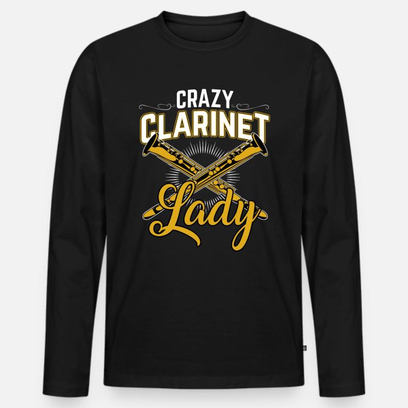 Klarinette - Männer Premium Bio Langarmshirt - Schwarz