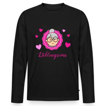 granny - Men's Premium Organic Long Sleeve Shirt - black - Front - Nico (187cm)