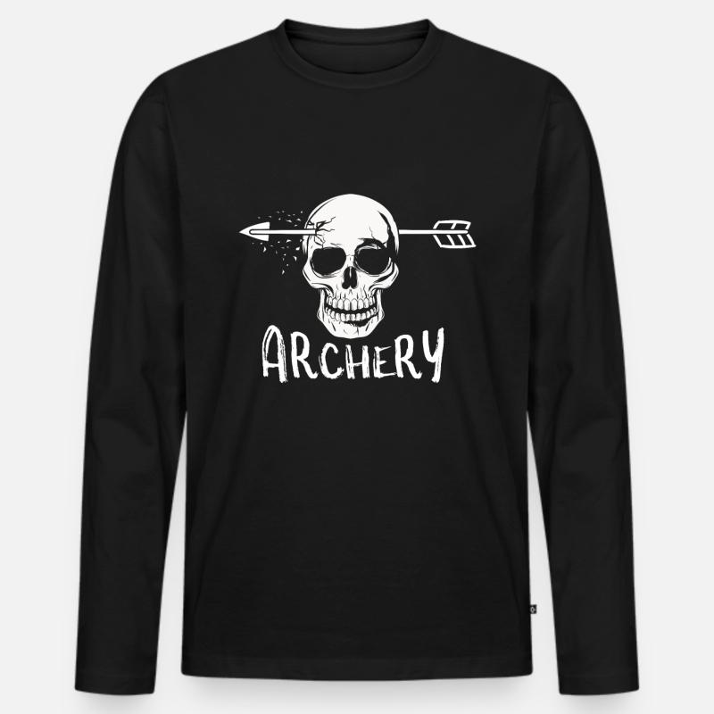 Bogenschießen - Männer Premium Bio Langarmshirt - Schwarz