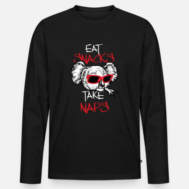 Koala Australien lustiges Geschenk - Männer Premium Bio Langarmshirt - Schwarz