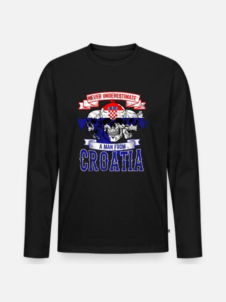 Croatia - Men's Premium Organic Long Sleeve Shirt - black