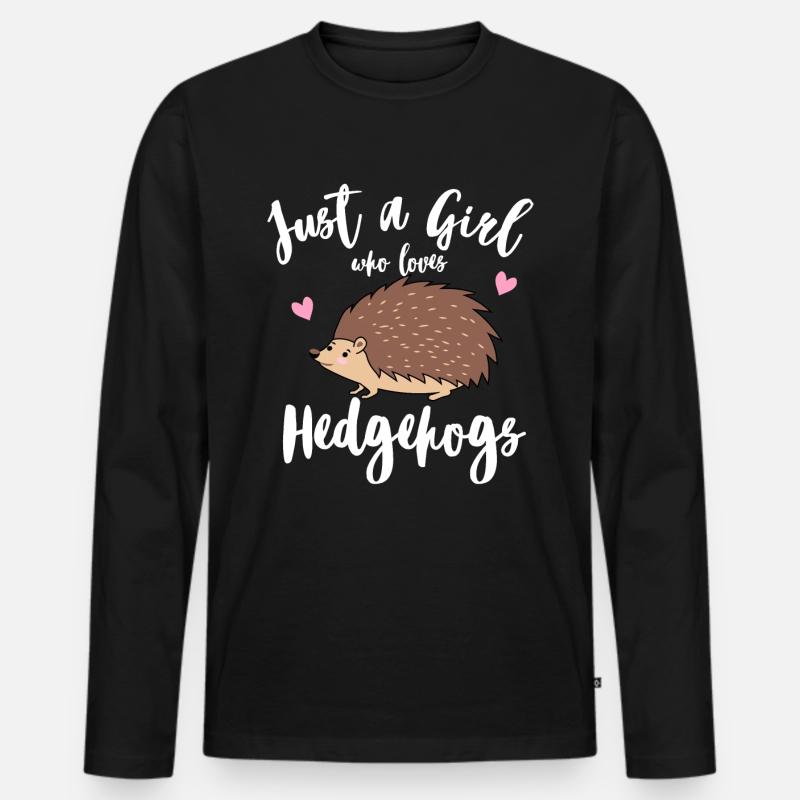 Igel - Männer Premium Bio Langarmshirt - Schwarz