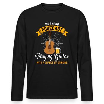 guitarist - Men's Premium Organic Long Sleeve Shirt - black - Front - Nico (187cm)