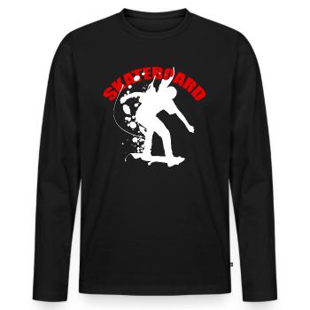 Skateboard Skate Skater - T-shirt manches longues Premium bio Homme - noir - Devant - Nico (187cm)
