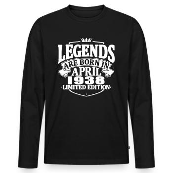 85 Jahre alt - 85. Geburtstag - April 1938 - Männer Premium Bio Langarmshirt - Schwarz - Vorne - Nico (187cm)