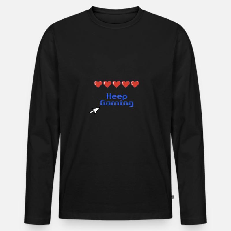 keep Gaming Geschenk - Männer Premium Bio Langarmshirt - Schwarz