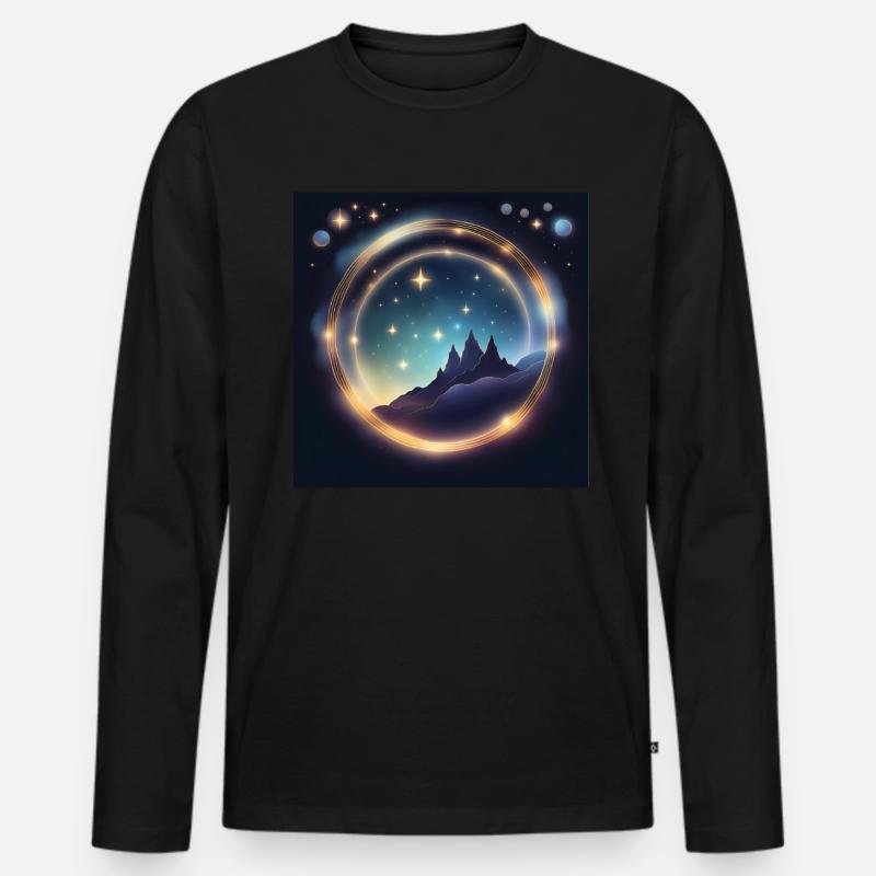 Leo Löwe Löwen Sternzeichen Geschenk - Männer Premium Bio Langarmshirt - Schwarz
