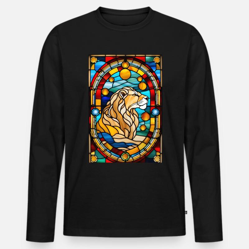 Löwe Astrologie Sternzeichen Geschenk - Männer Premium Bio Langarmshirt - Schwarz