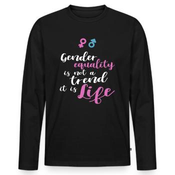 Gender Equality Not Trend It Is Life - Men's Premium Organic Long Sleeve Shirt - black - Front - Nico (187cm)