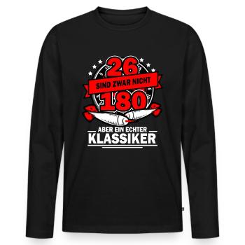 Darts Dart Dartfans Dartsports Dartpfeil Dartboard - Männer Premium Bio Langarmshirt - Schwarz - Vorne - Nico (187cm)