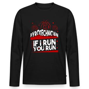 Pyrotechnician Pyrotechnics New Year's Eve fireworks - Men's Premium Organic Long Sleeve Shirt - black - Front - Nico (187cm)