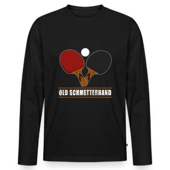 Old Schmetterhand Tischtennis Geschenk Tischtennis - Männer Premium Bio Langarmshirt - Schwarz - Vorne - Nico (187cm)
