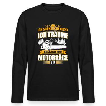 Je ne ronfle pas Je ne rêve pas - T-shirt manches longues Premium bio Homme - noir - Devant - Nico (187cm)