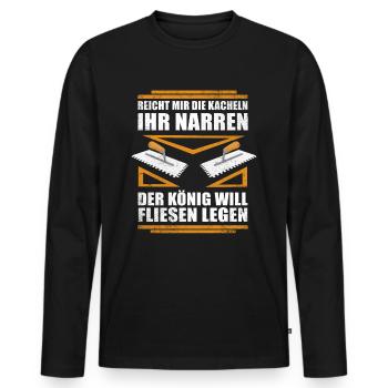 Fliesenleger Lustige Geschenkidee zu Weihnachten - Männer Premium Bio Langarmshirt - Schwarz - Vorne - Nico (187cm)