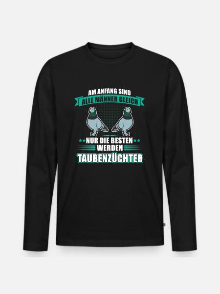 Taubenzüchter Geschenkidee Taubensport Brieftaube - Männer Premium Bio Langarmshirt - Schwarz