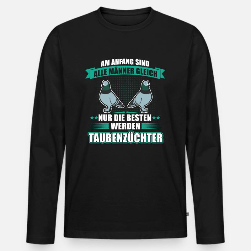 Taubenzüchter Geschenkidee Taubensport Brieftaube - Männer Premium Bio Langarmshirt - Schwarz