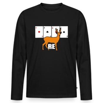 Doppelkopf Geschenk Kartenspiel RE - Männer Premium Bio Langarmshirt - Schwarz - Vorne - Nico (187cm)