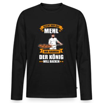 Geschenk für Bäcker Bäckerei Lustiger Spruch Mann - Männer Premium Bio Langarmshirt - Schwarz - Vorne - Nico (187cm)