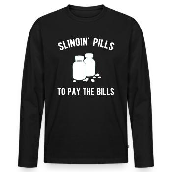 Pharmaceutical pharmacist pharmacist studying - Men's Premium Organic Long Sleeve Shirt - black - Front - Nico (187cm)