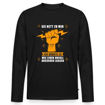 Gift idea electrician electricity electricity - Men's Premium Organic Long Sleeve Shirt - black - Front - Nico (187cm)