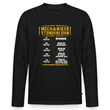 Mechaniker Stundenlohn - Kfz Mechatroniker - Männer Premium Bio Langarmshirt - Schwarz - Vorne - Nico (187cm)