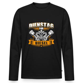 Dienstags for Diesel - Männer Premium Bio Langarmshirt - Schwarz - Vorne - Nico (187cm)