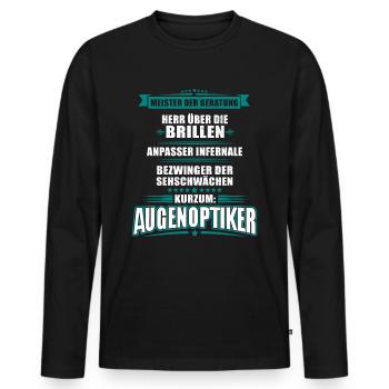 AAugenoptiker Herr der Brillen Lustiges Geschenk - Männer Premium Bio Langarmshirt - Schwarz - Vorne - Nico (187cm)