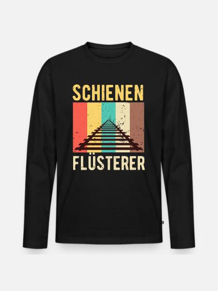Zug - Männer Premium Bio Langarmshirt - Schwarz