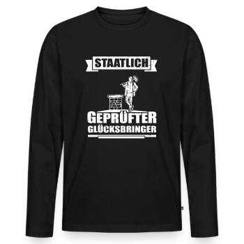 Schornsteinfeger Staatlich geprüfter Glücksbringer - Männer Premium Bio Langarmshirt - Schwarz - Vorne - Nico (187cm)