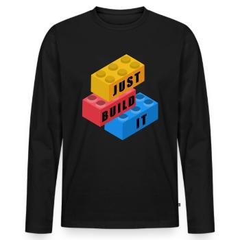 Colorful building blocks - building blocks to play - Men's Premium Organic Long Sleeve Shirt - black - Front - Nico (187cm)