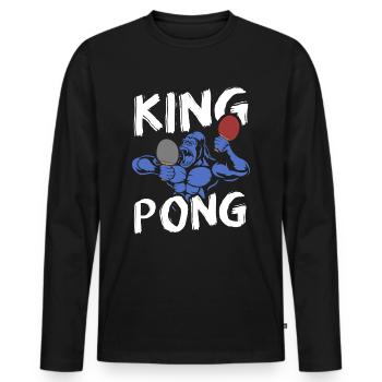 Ping pong - King Pong | Cadeau pour les sportifs - T-shirt manches longues Premium bio Homme - noir - Devant - Nico (187cm)