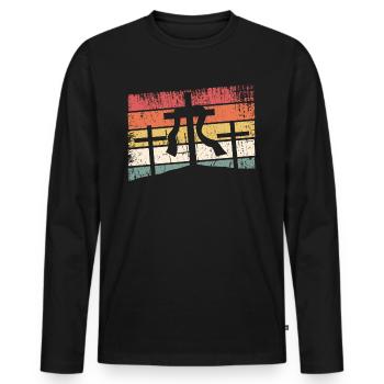 Jesus Christ - Christian Shirt - Cross - Men's Premium Organic Long Sleeve Shirt - black - Front - Nico (187cm)