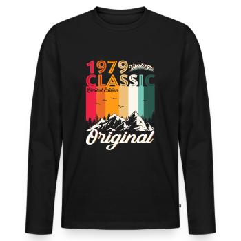 Original 1979 43ème Anniversaire Cadeau Hommes Femmes - T-shirt manches longues Premium bio Homme - noir - Devant - Nico (187cm)
