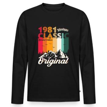 Original 1981 41ème anniversaire Cadeau Hommes Femmes - T-shirt manches longues Premium bio Homme - noir - Devant - Nico (187cm)
