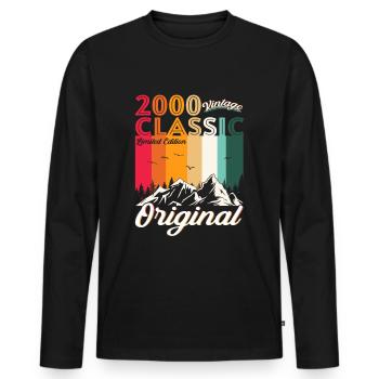 Original 2000 22nd Birthday Gift Men Women - Men's Premium Organic Long Sleeve Shirt - black - Front - Nico (187cm)